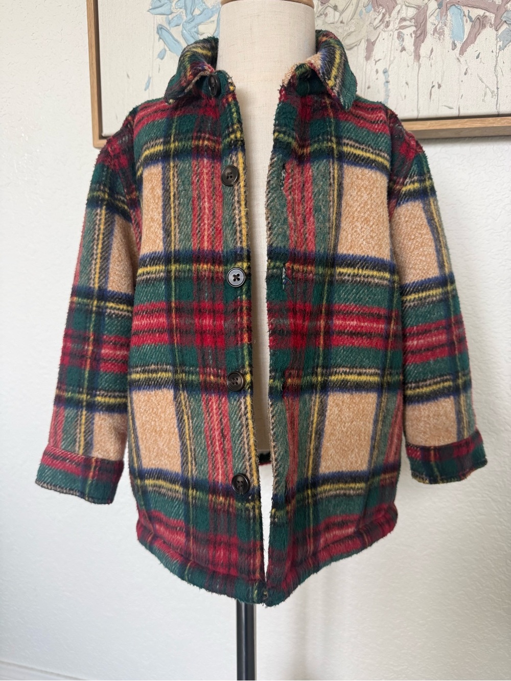 Kids Plaid Flannel and Fleece Coat